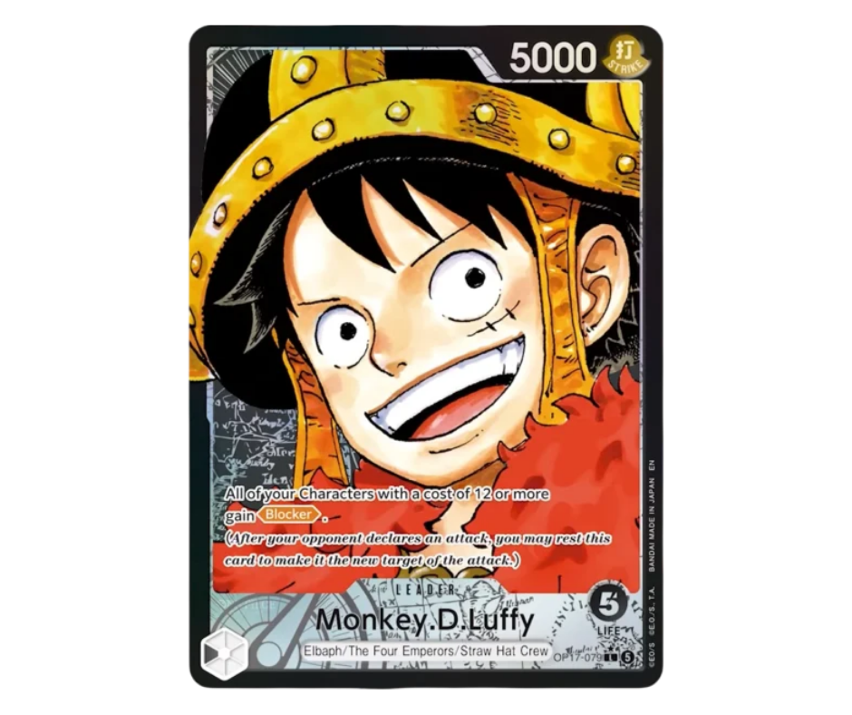 Carte Luffy Leader de la série OP17   Les Guerriers les Plus Puissants du Monde