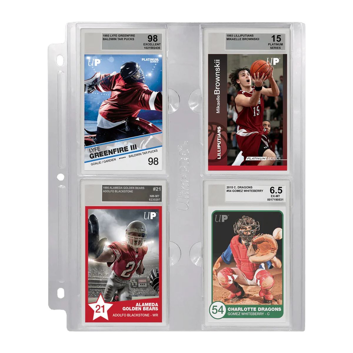 Item 1 Page de Classeur -  4 Cases Pour Cartes Gradées BGS : Transparent - Ultra Pro