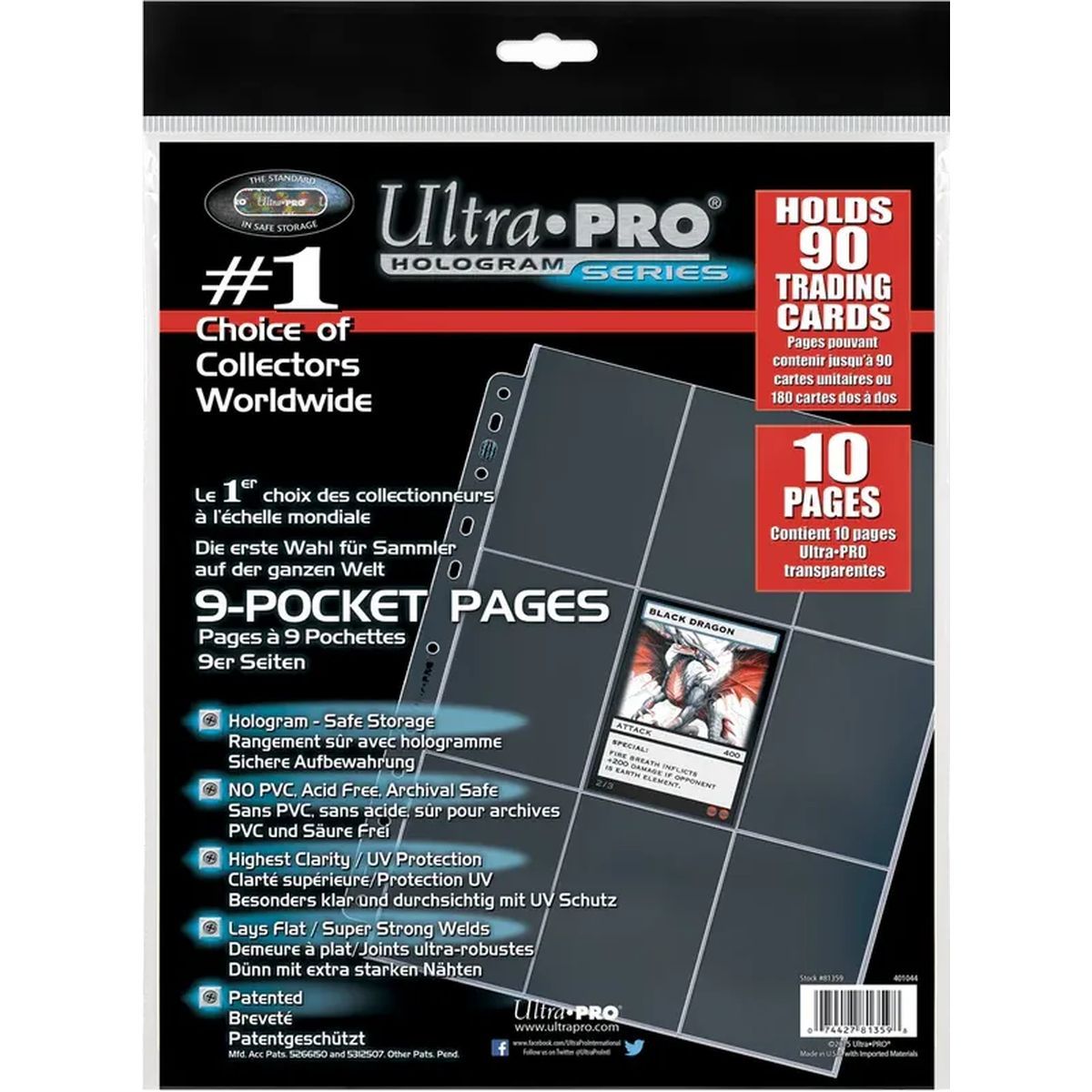 Item 10 Pages de Classeur - 9 Cases - Platinum Series - Ultra Pro