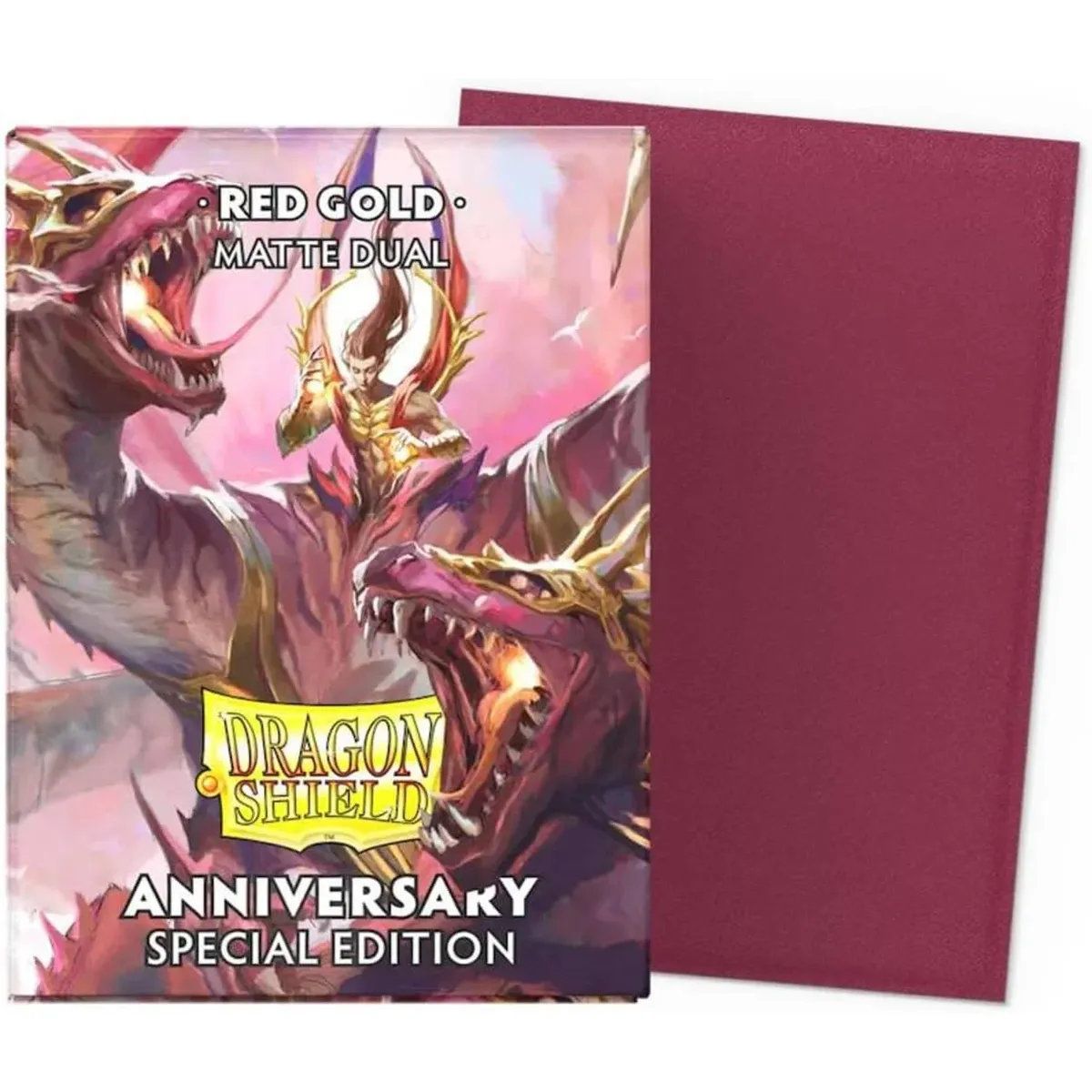 100 Protèges Cartes - Standard - Dual Anniversary Red Gold - Dragon Shield