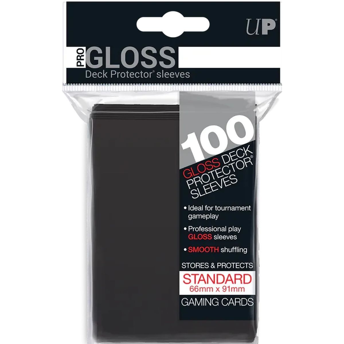 Item 100 Protèges Cartes - Standard - Pro-Gloss : Noir Black - Ultra Pro