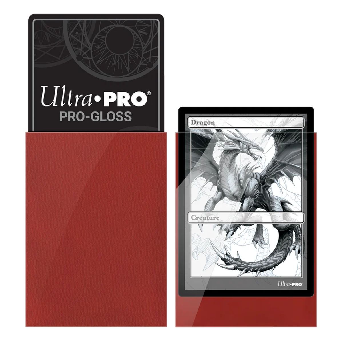 100 Protèges Cartes - Standard - Pro-Gloss : Rouge Red - Ultra Pro