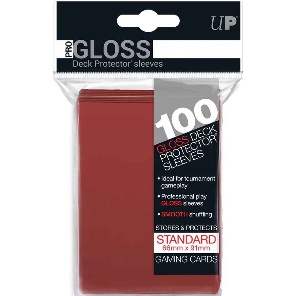 Item 100 Protèges Cartes - Standard - Pro-Gloss : Rouge Red - Ultra Pro