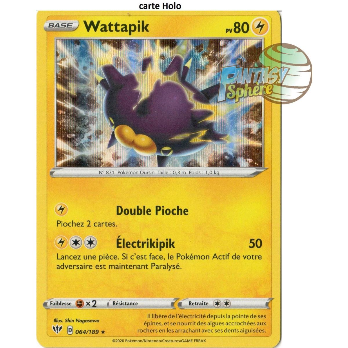 Wattapik - Holo Rare 64/189  - EB03 Ténèbres Embrasées