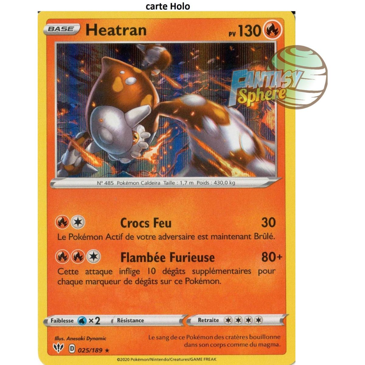 Heatran - Holo Rare 25/189  - EB03 Ténèbres Embrasées