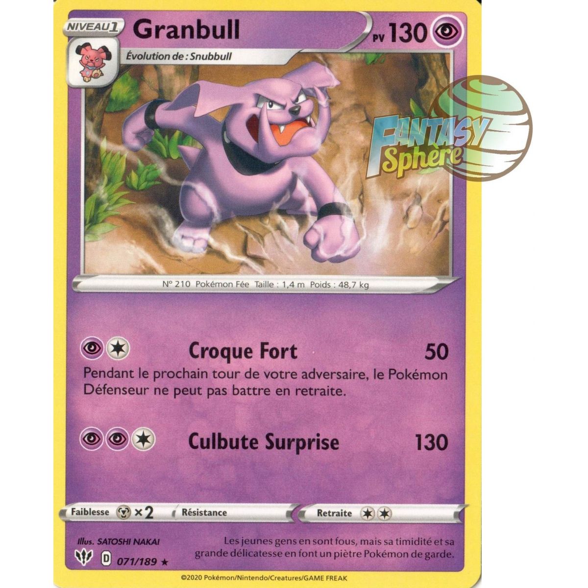 Granbull - Rare 71/189  - EB03 Ténèbres Embrasées