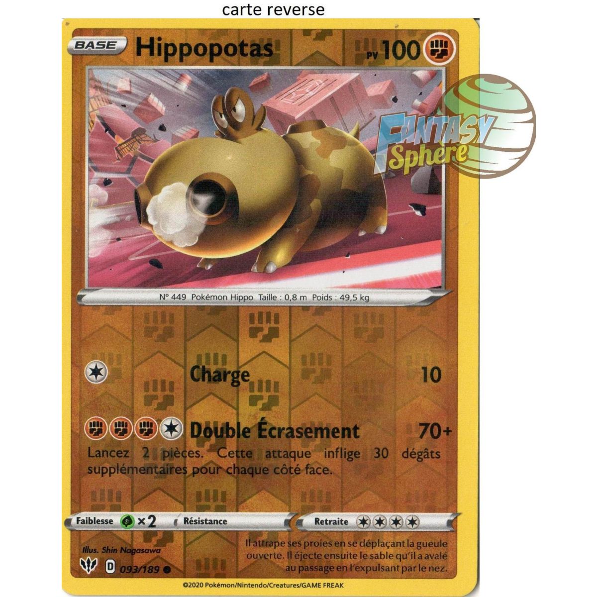 Hippopotas - Reverse 93/189  - EB03 Ténèbres Embrasées