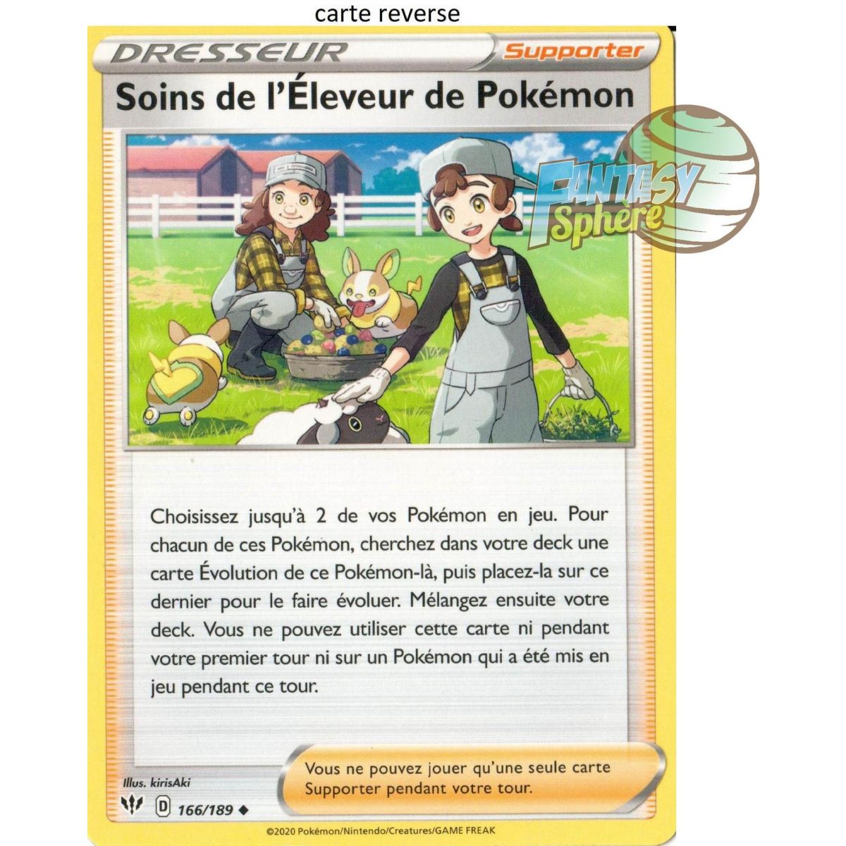 Item Soins de l'Eleveur de Pokémon - Reverse 166/189  - EB03 Ténèbres Embrasées