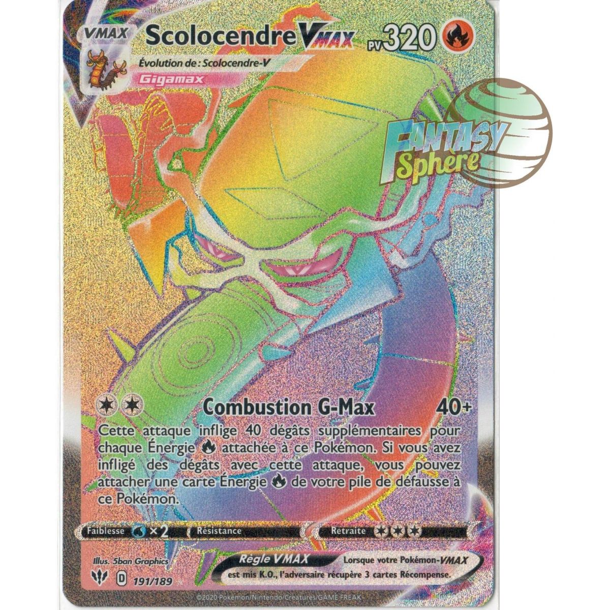 Scolocendre Vmax - Secret Rare 191/189  - EB03 Ténèbres Embrasées