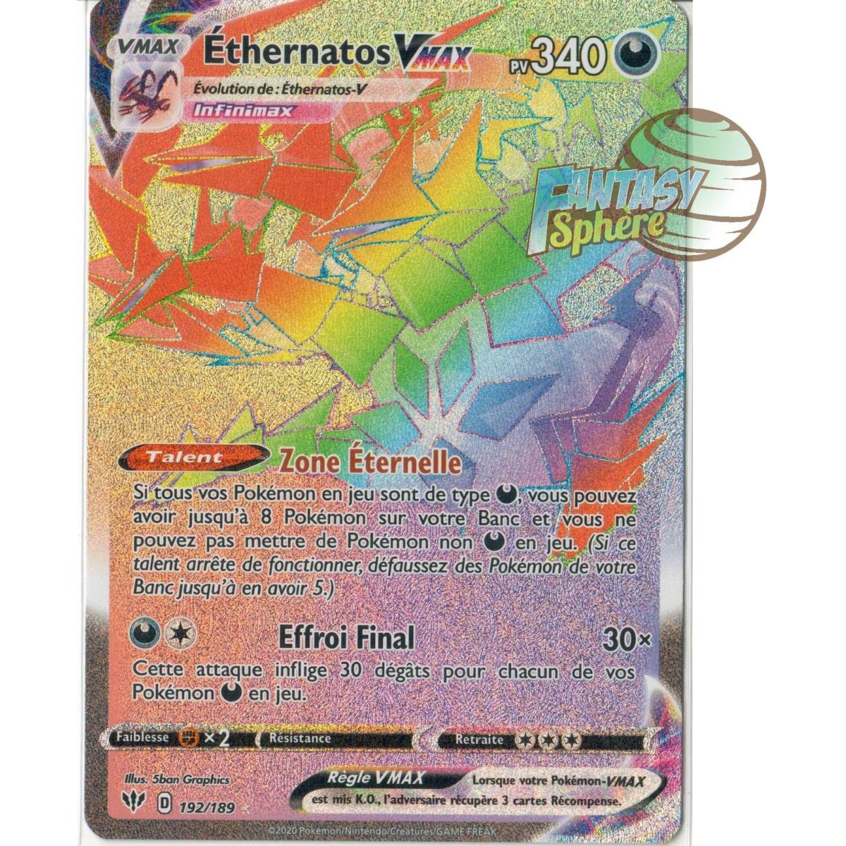 Item Ethernatos Vmax - Secret Rare 192/189  - EB03 Ténèbres Embrasées