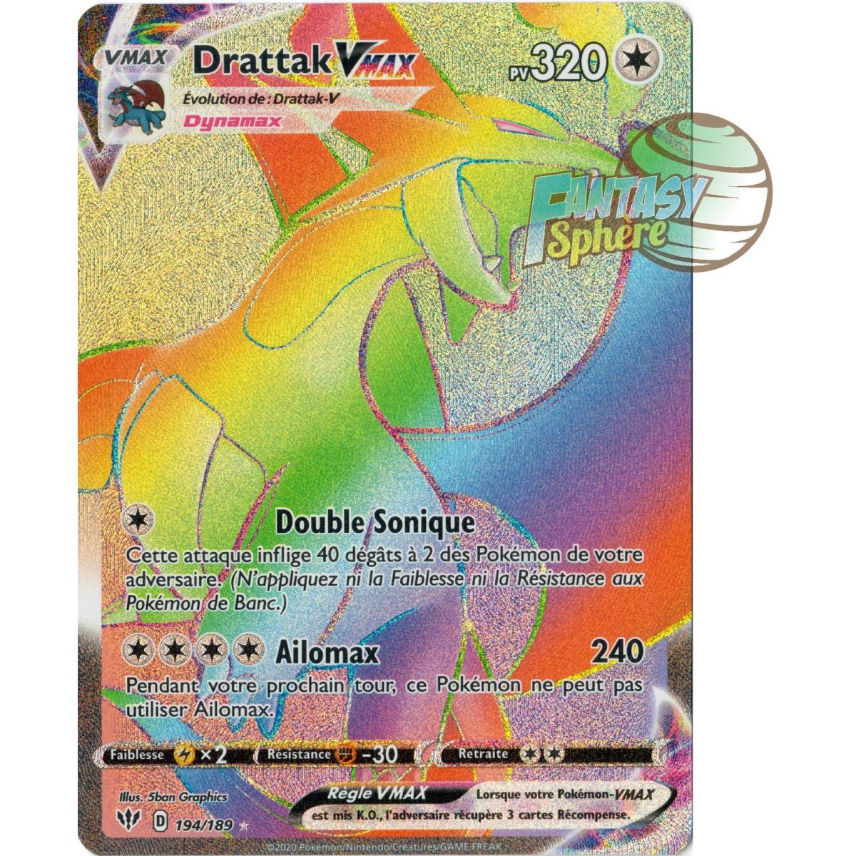 Drattak Vmax - Secret Rare 194/189  - EB03 Ténèbres Embrasées