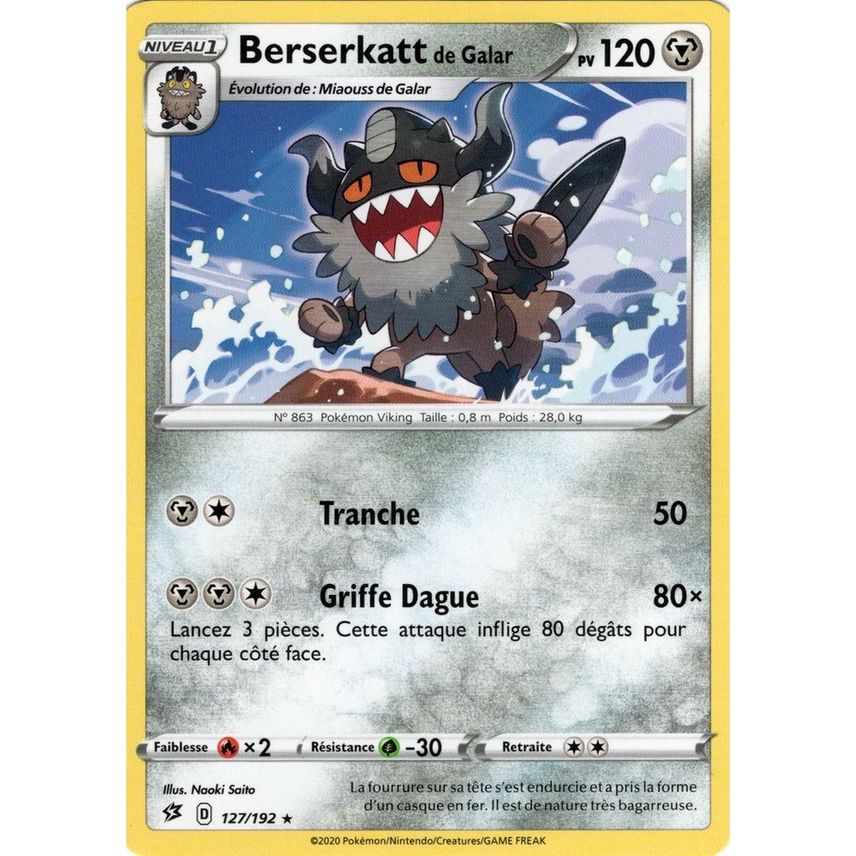 Item Berserkatt de Galar - Rare 127/192 EB02 Clash des Rebelles