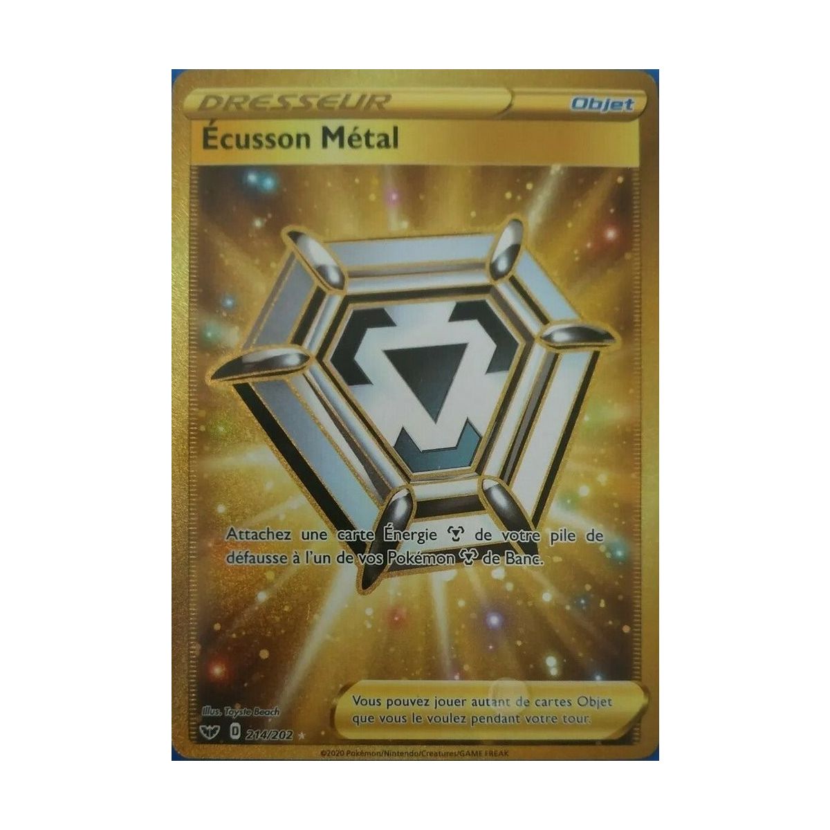 Écusson Métal - Secret Rare 214/202 EB01 Epée et Bouclier