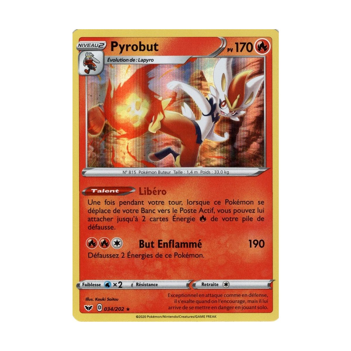 Pyrobut - Holo Rare 34/202 EB01 Epée et Bouclier