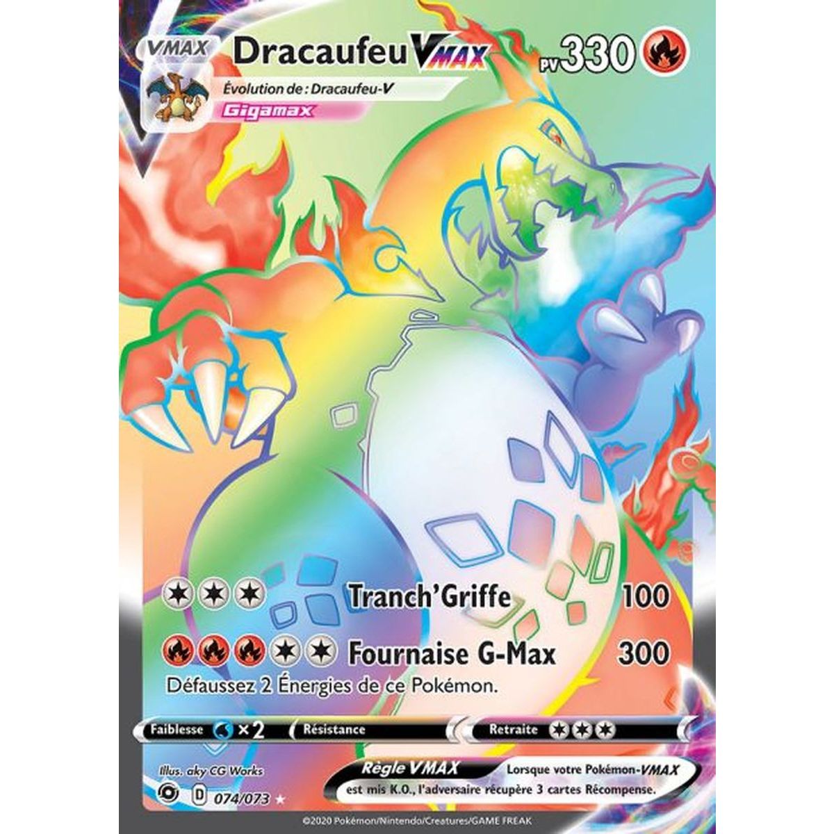 Dracaufeu VMAX - Secret Rare 74/73 EB3. Epée et Bouclier 3.5 : La Voie du Maître