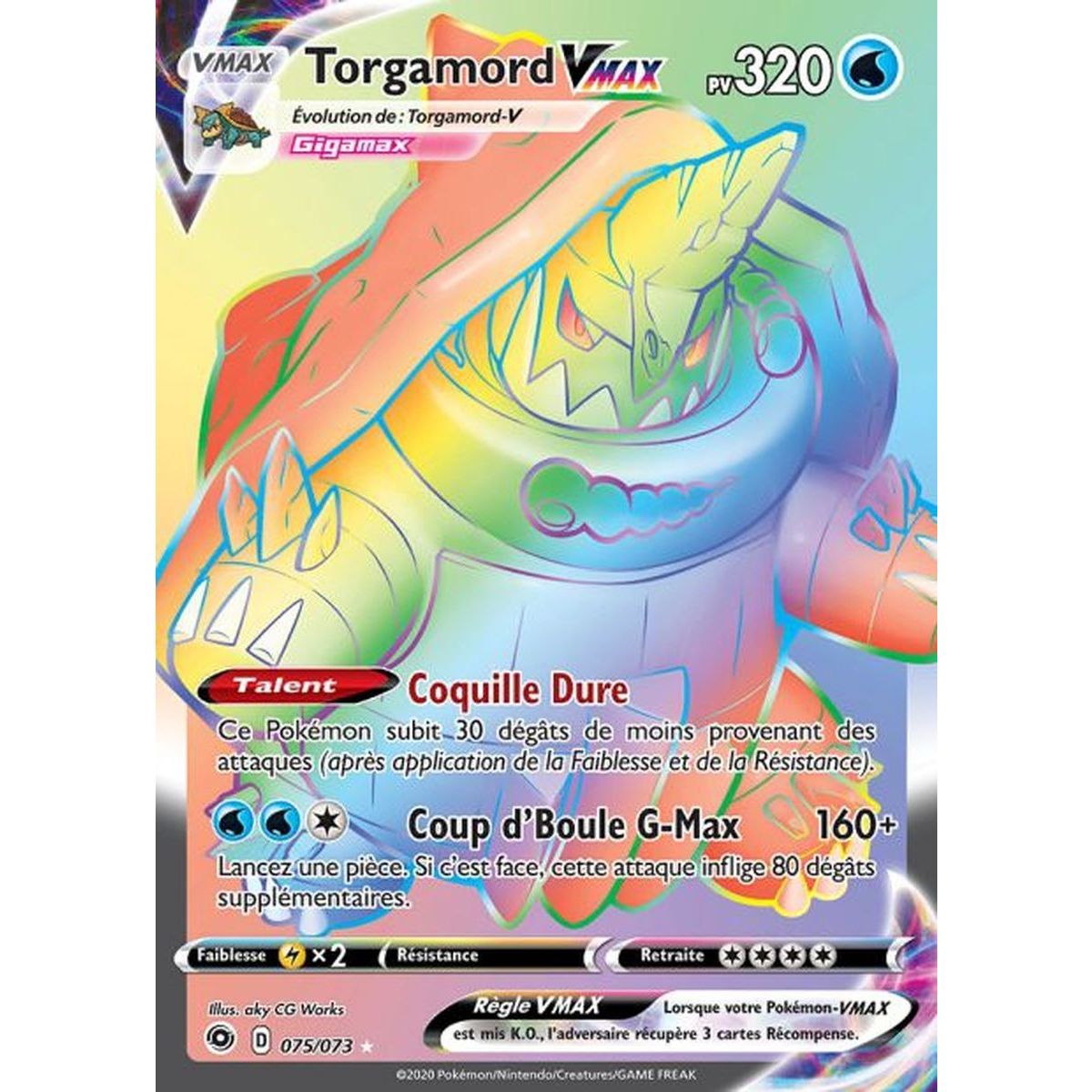 Torgamord VMAX - Secret Rare 75/73 EB3. Epée et Bouclier 3.5 : La Voie du Maître