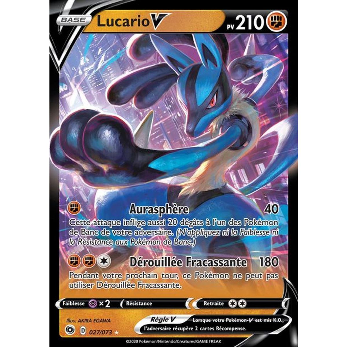 Lucario V - Ultra Rare 27/73 EB3. Epée et Bouclier 3.5 : La Voie du Maître