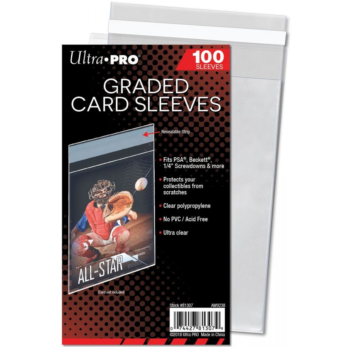 Item Ultra Pro - Team Bags - Graded Card Sleeves Resealable - Protège-cartes Gradées Refermables (100)