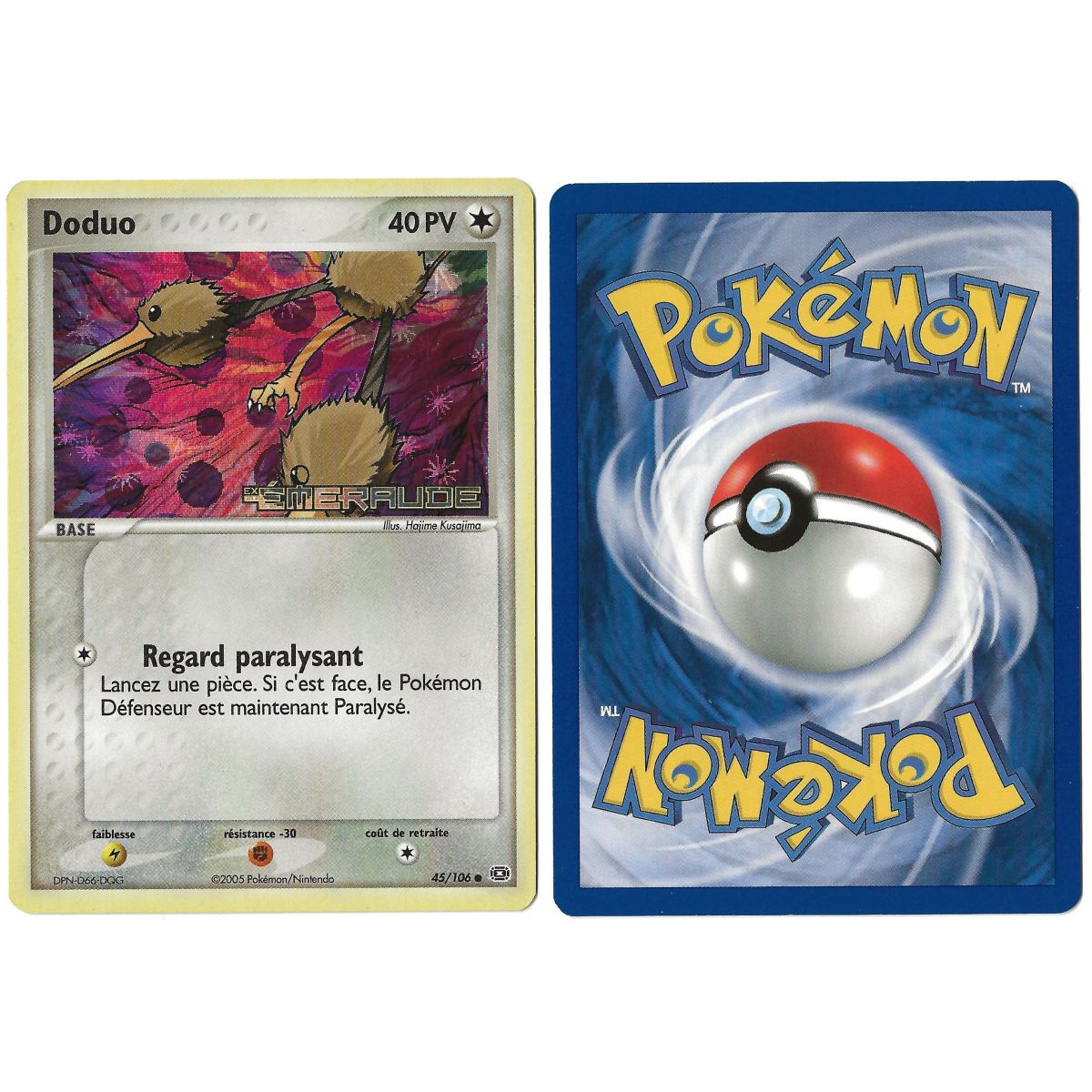 Doduo (2) 45/106 EX Émeraude Reverse  Français Near Mint