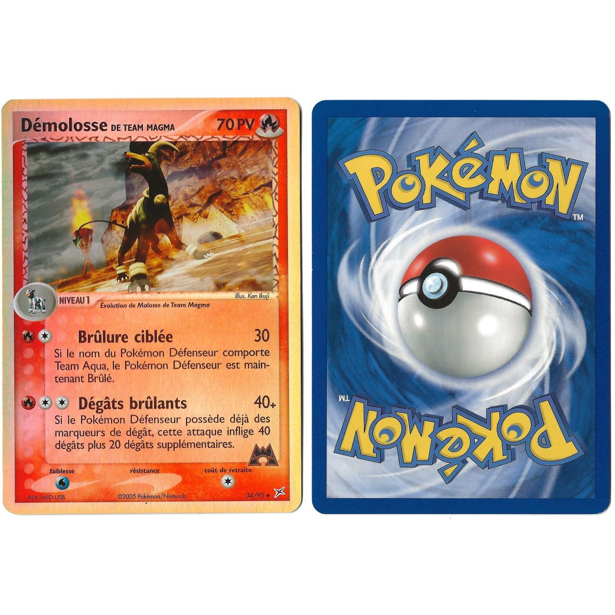 Démolosse de Team Magma 34/95 EX Team Magma Vs Team Aqua Reverse  Français Voir Scan