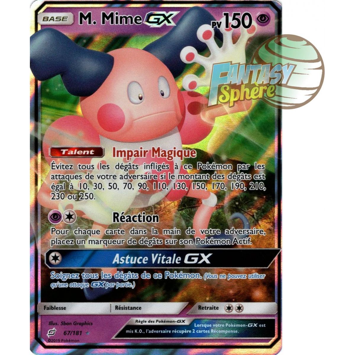 M. Mime GX - Ultra Rare 67/181 - Soleil et Lune 9 Duo de Choc