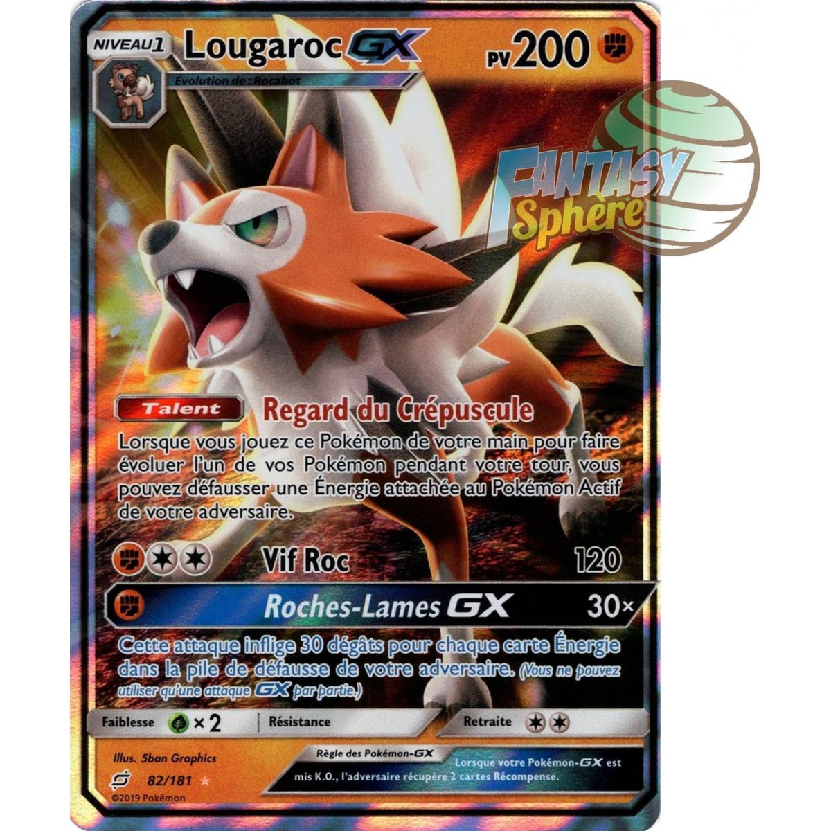 Lougaroc GX - Ultra Rare 82/181 - Soleil et Lune 9 Duo de Choc