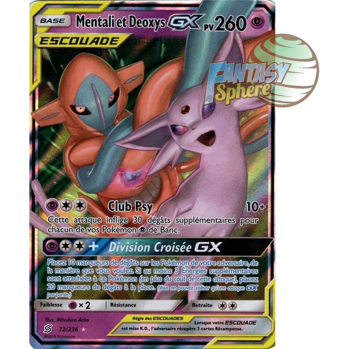 Mentali et Deoxys GX - Ultra Rare 72/236 - Soleil et Lune 11 Harmonie des Esprits