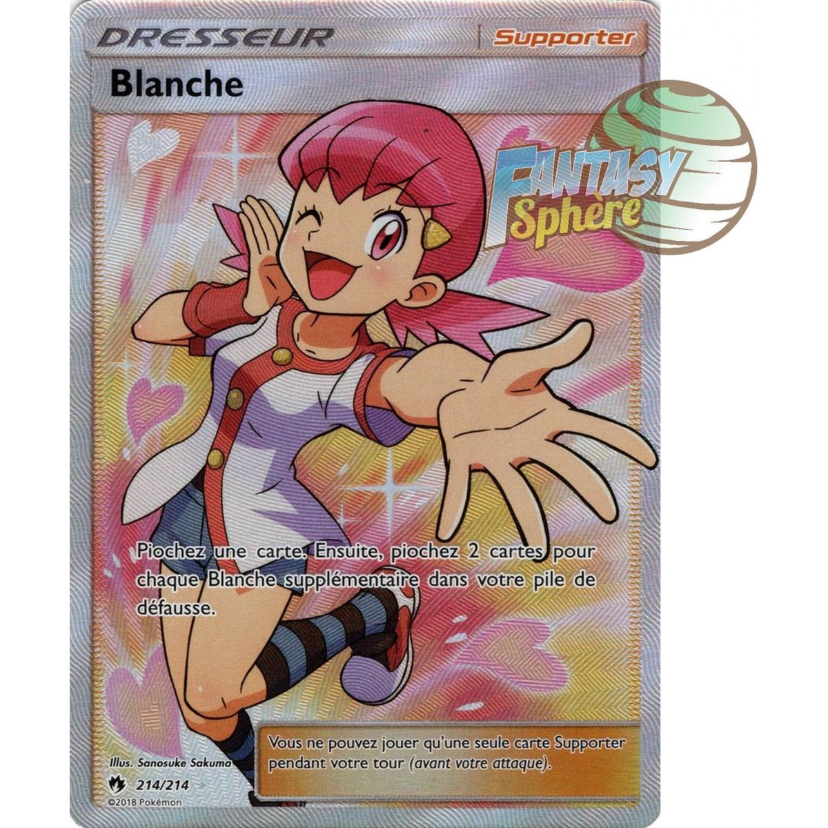 Blanche - Full Art Ultra Rare  214/214 - Soleil et Lune 8 Tonnerre Perdu