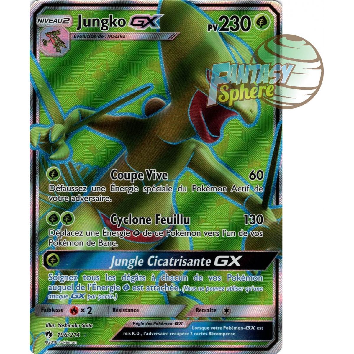 Jungko GX - Full Art Ultra Rare  196/214 - Soleil et Lune 8 Tonnerre Perdu