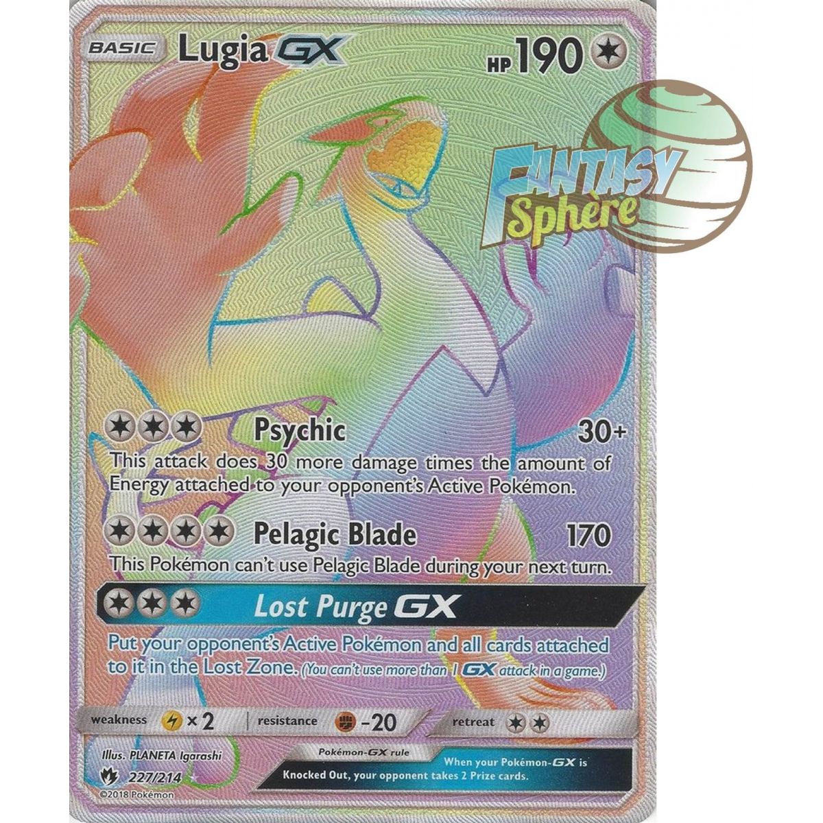 Lugia GX - Secret Rare 227/214 - Soleil et Lune 8 Tonnerre Perdu