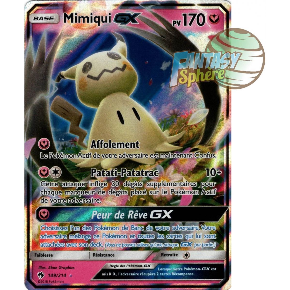 Mimiqui GX - Ultra Rare 149/214 - Soleil et Lune 8 Tonnerre Perdu