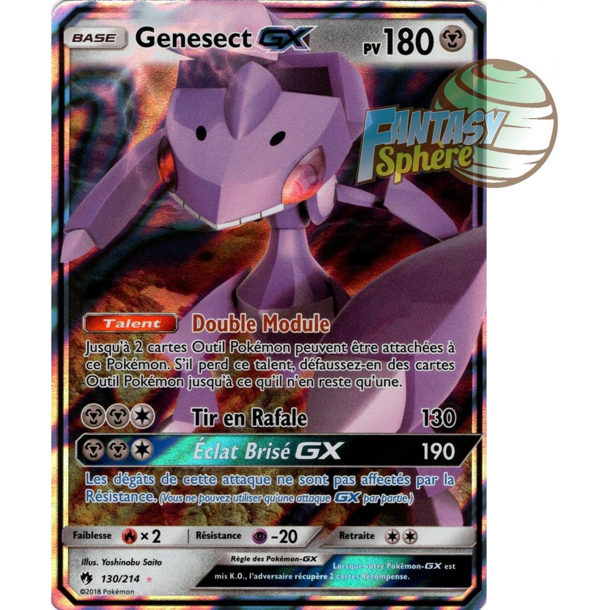 Genesect GX - Ultra Rare 130/214 - Soleil et Lune 8 Tonnerre Perdu