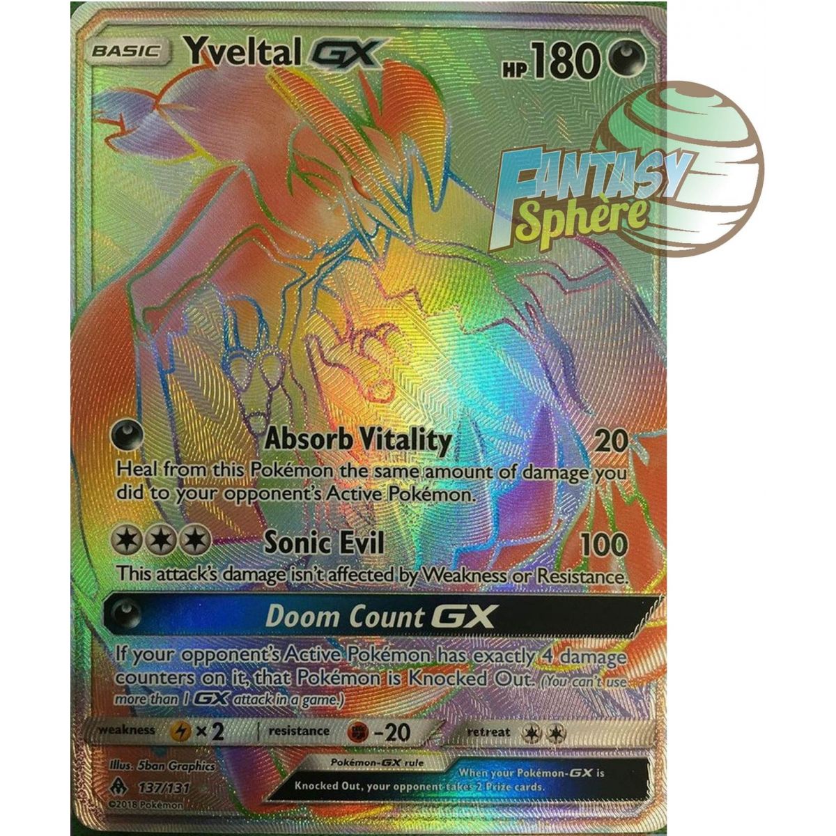 Yveltal GX - Secret Rare 137/131 - Soleil et Lune 6 Lumière Interdite