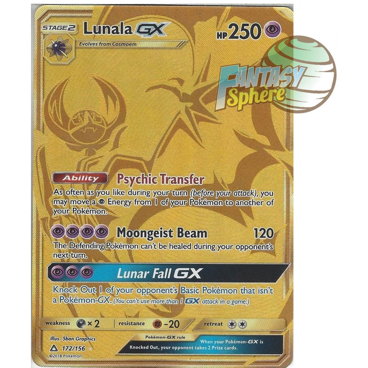 Item Lunala GX -  172/156 - Soleil et Lune 5 Ultra Prisme