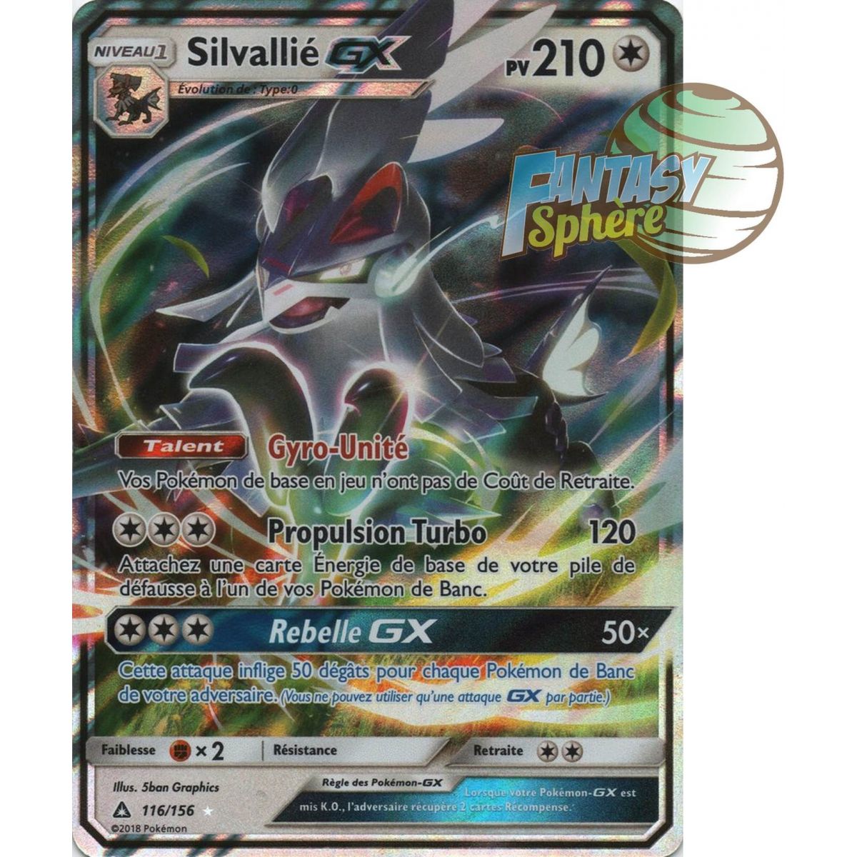 Silvallié GX - Ultra Rare 116/156 - Soleil et Lune 5 Ultra Prisme