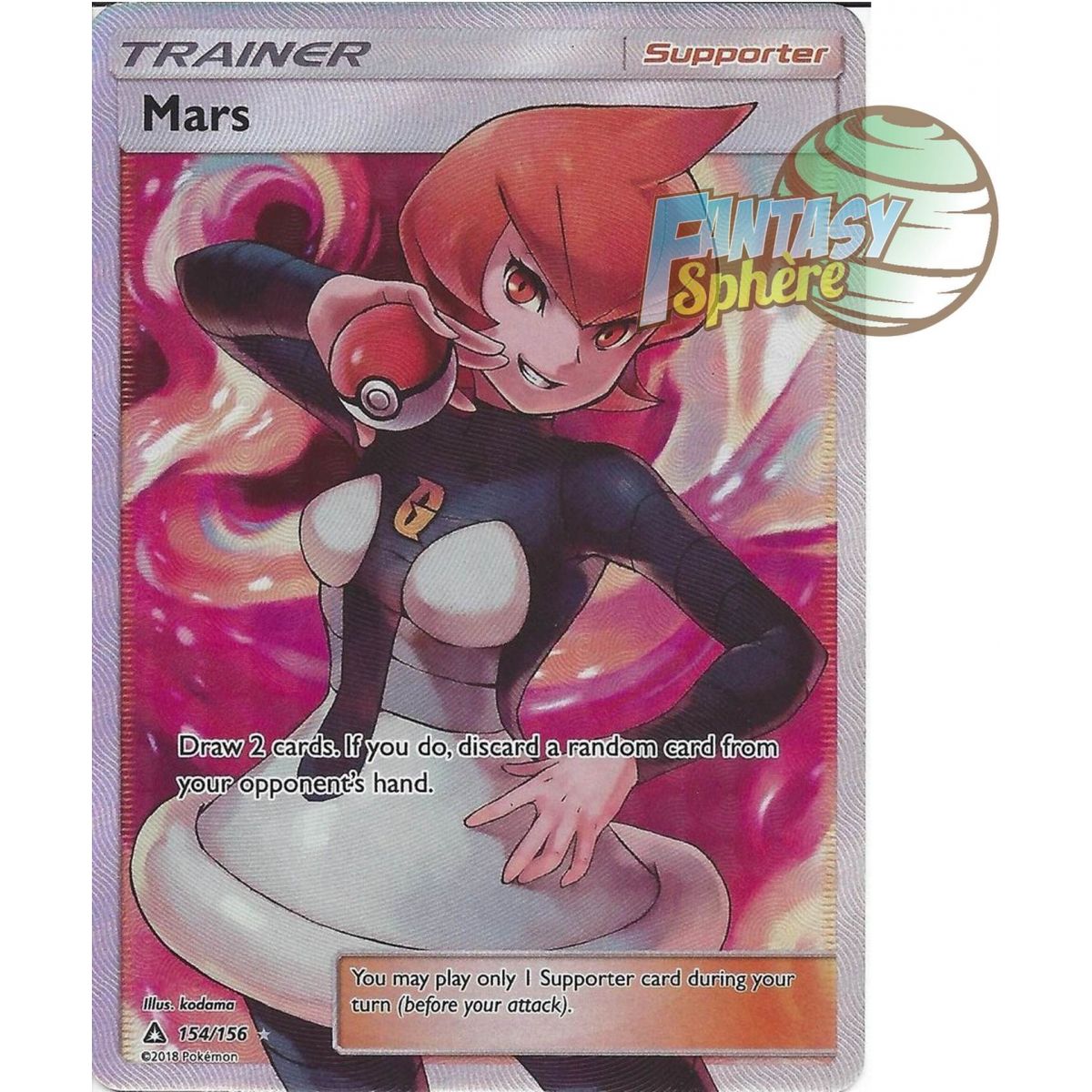 Mars - Full Art Ultra Rare  154/156 - Soleil et Lune 5 Ultra Prisme