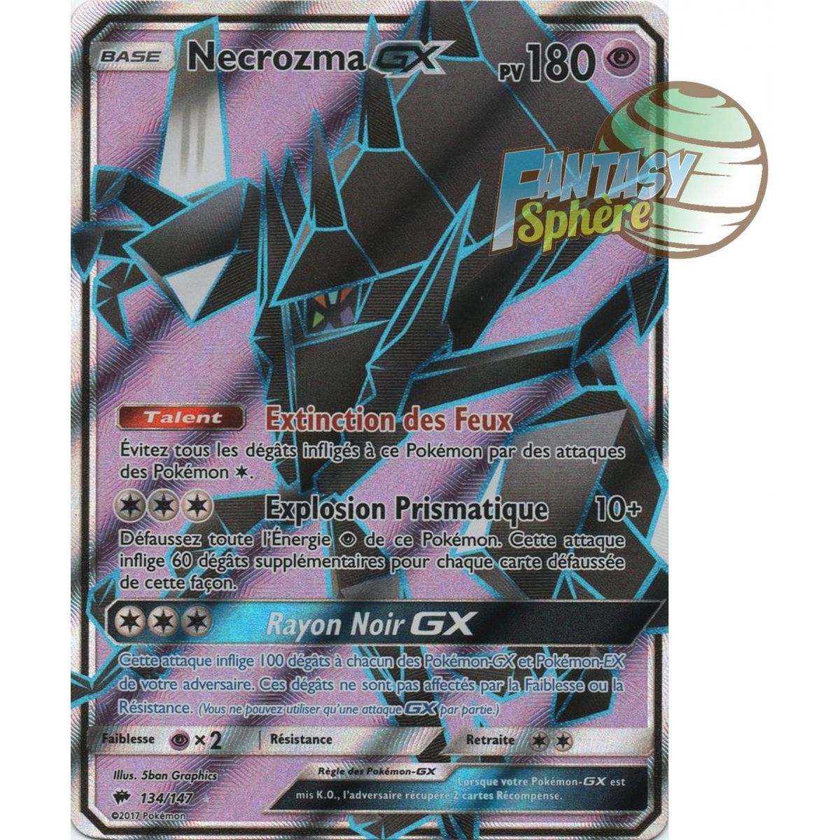 Item Necrozma GX - Full Art Ultra Rare  134/147 - Soleil et Lune 3 Ombres Ardentes