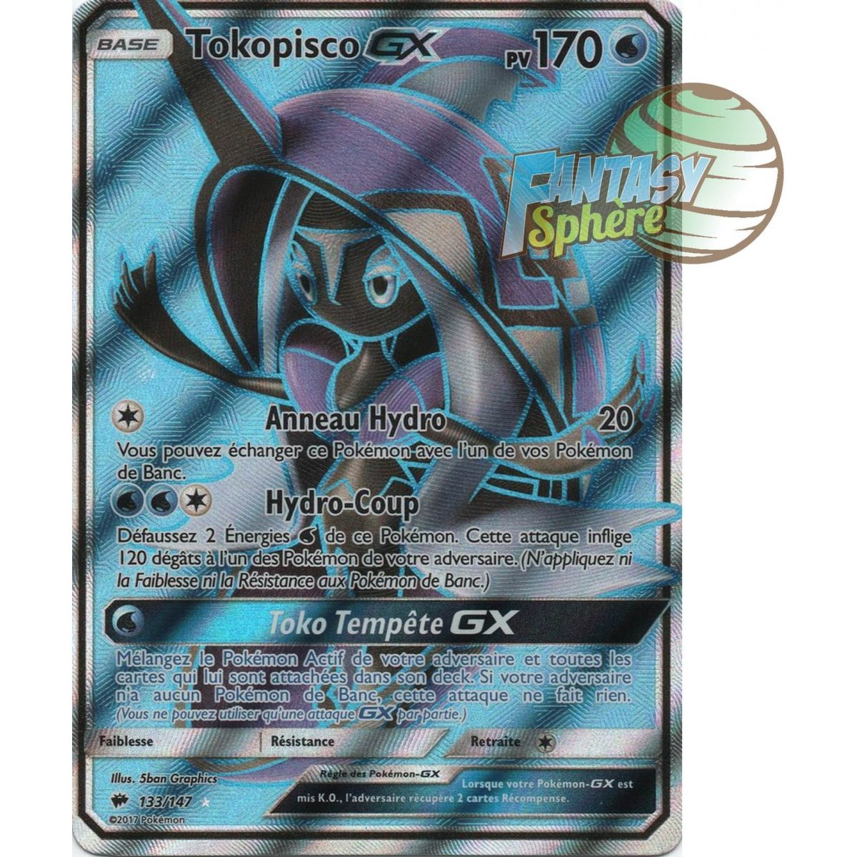 Tokopisco GX - Full Art Ultra Rare  133/147 - Soleil et Lune 3 Ombres Ardentes