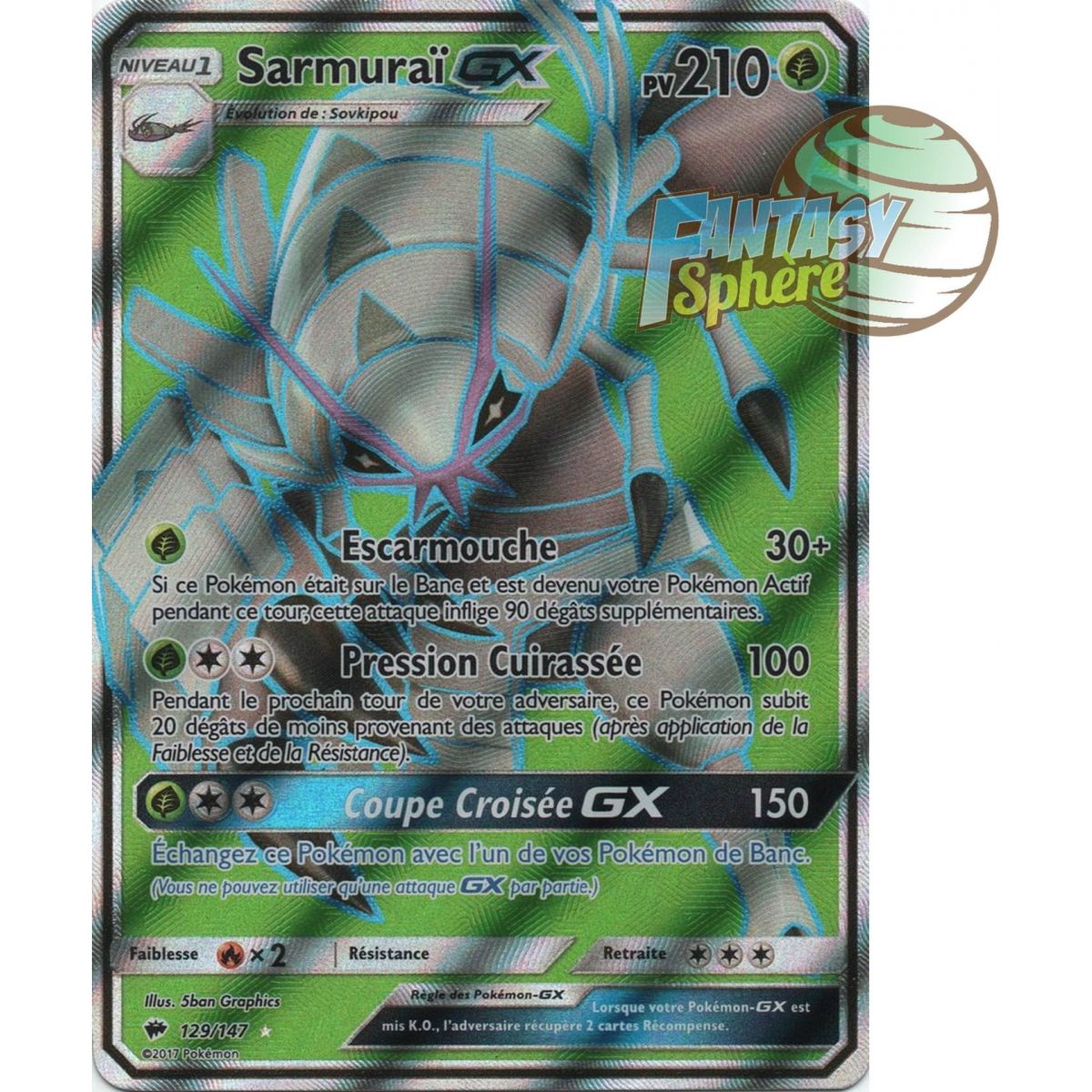 Sarmuraï GX - Full Art Ultra Rare  129/147 - Soleil et Lune 3 Ombres Ardentes