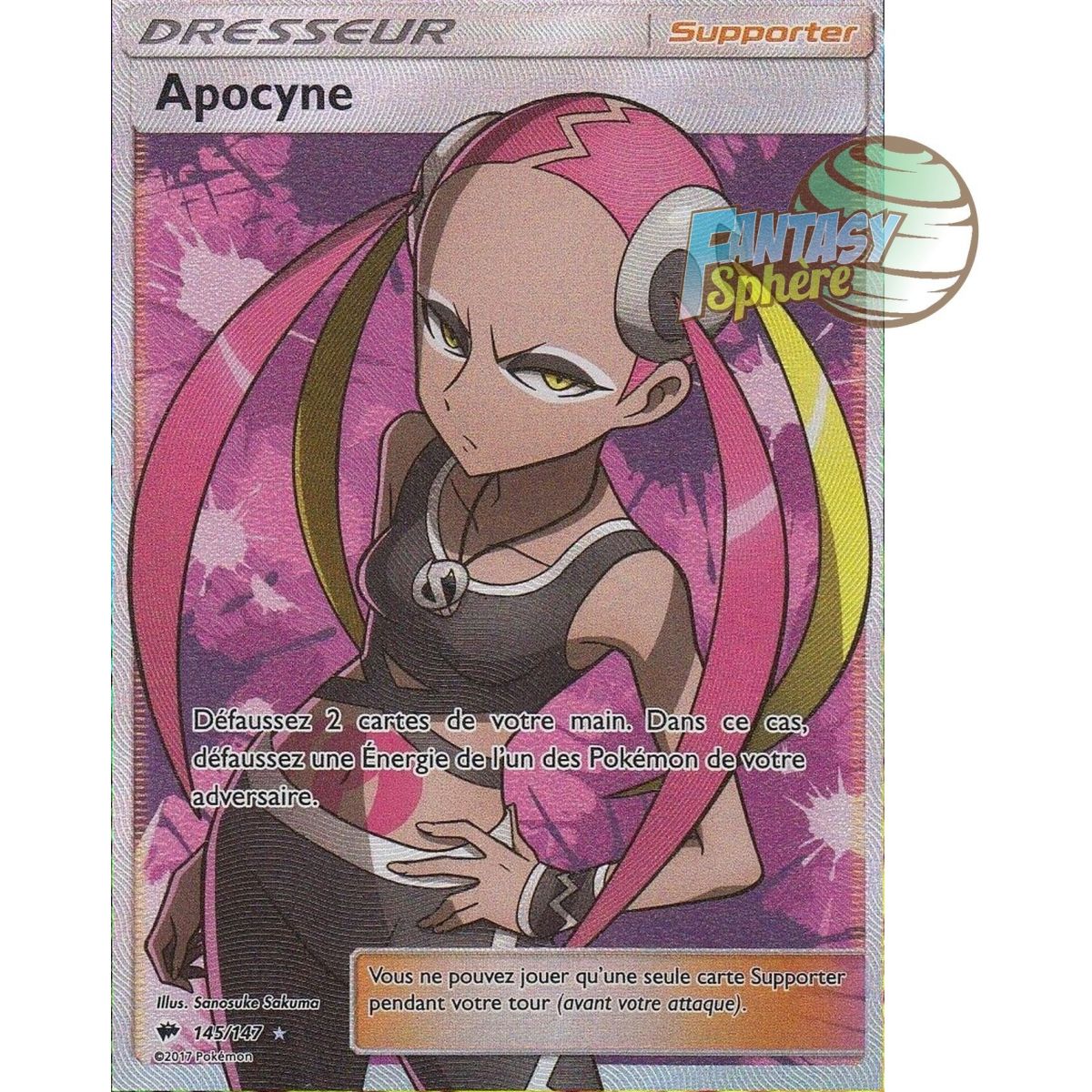 Apocyne - Full Art Ultra Rare  145/147 - Soleil et Lune 3 Ombres Ardentes