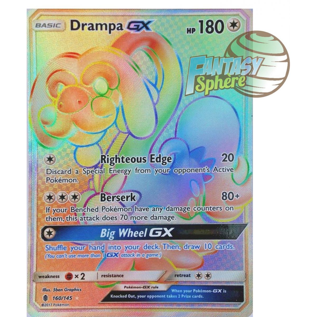 Draïeul GX - Secret Rare 160/145 - Soleil et Lune 2 Gardiens Ascendants