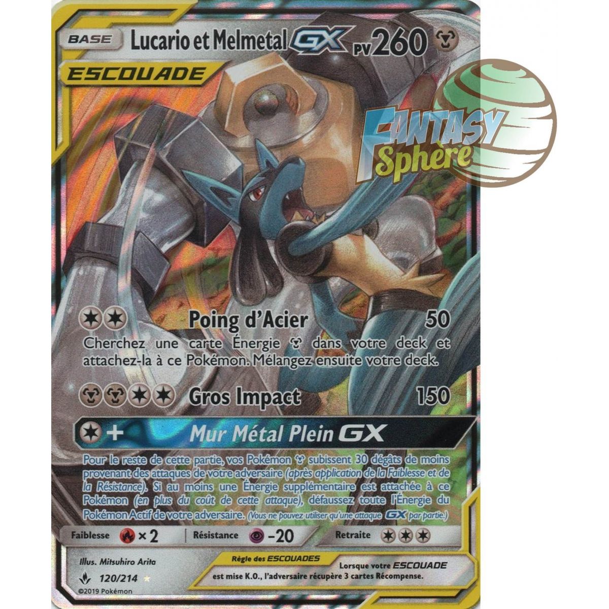 Lucario et Melmetal GX - Ultra Rare 120/214 - Soleil et Lune 10 Alliance Infaillible