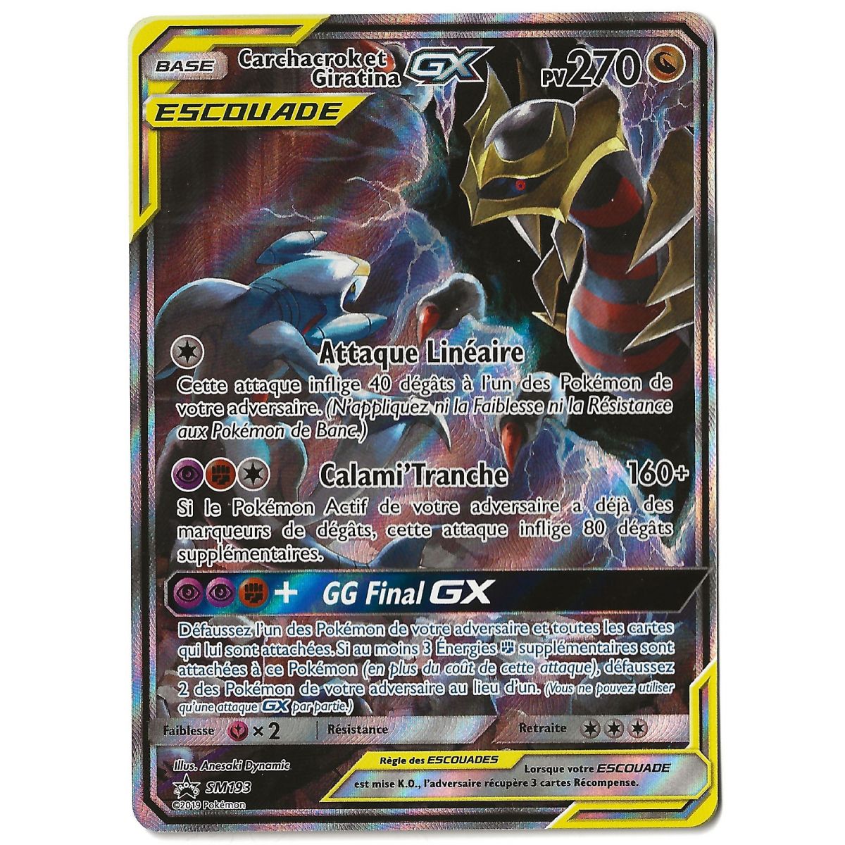 Carchacrok et Giratina GX - Full Art Ultra Rare - SM193
