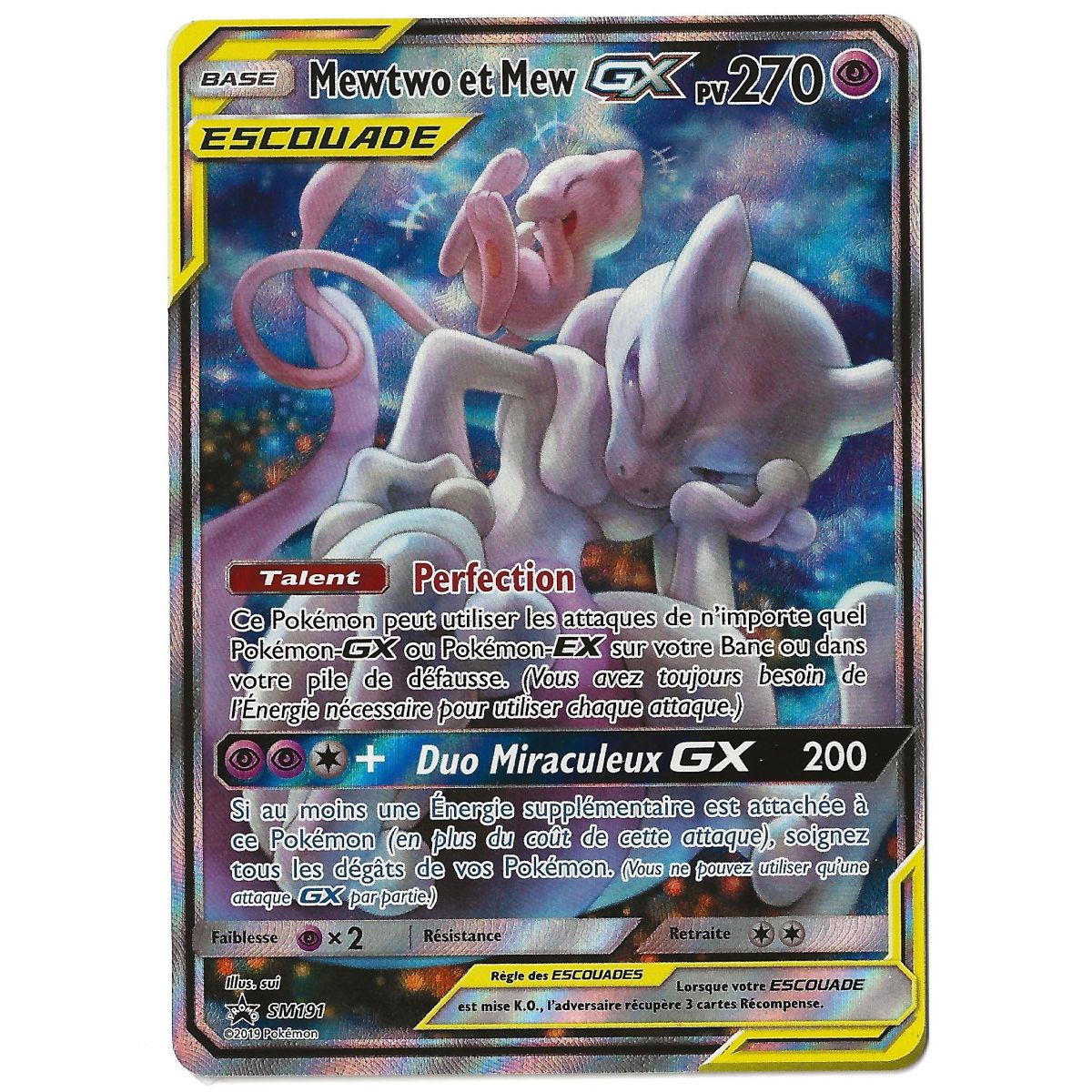 Mewtwo et Mew GX - Full Art Ultra Rare - SM191