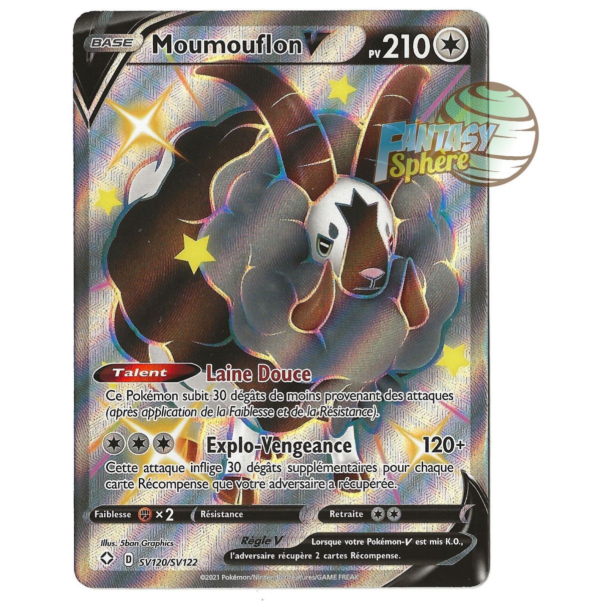 Moumouflon V - Full Art Ultra Rare SV120/SV122 - Epee et Bouclier Destinées Radieuses