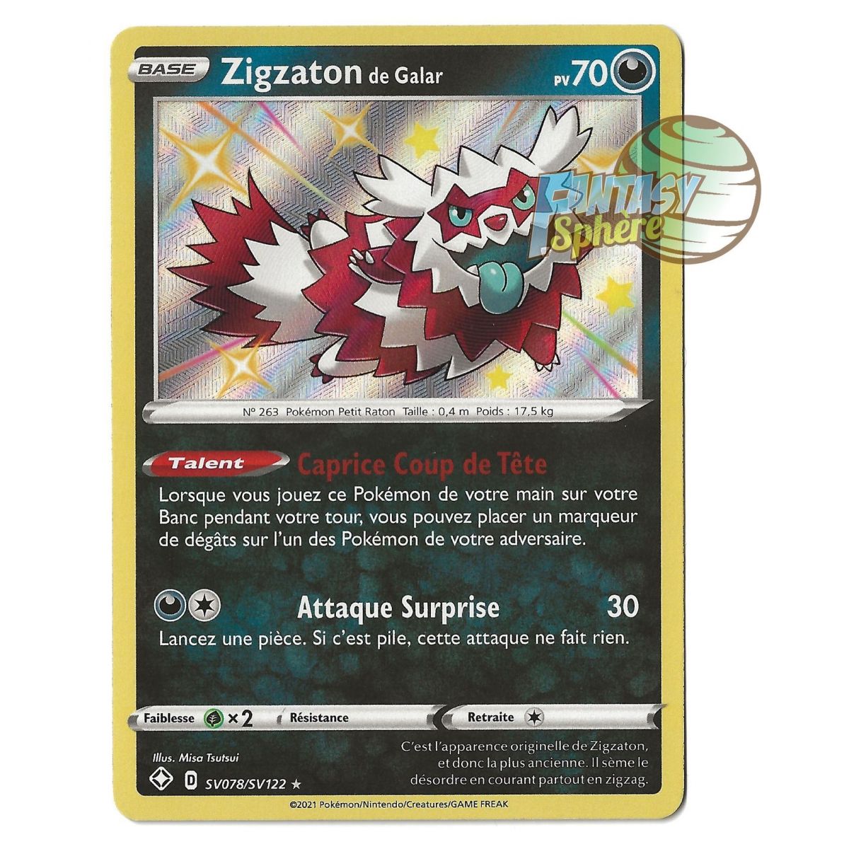 Zigzaton de Galar - Shiny SV078/SV122 - Epee et Bouclier Destinées Radieuses