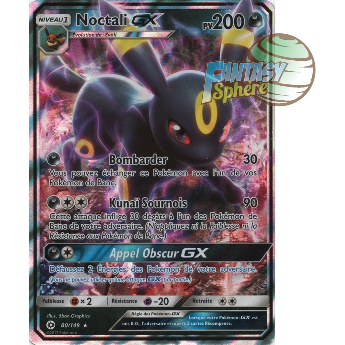 Item Noctali GX - Ultra Rare 80/149 - Soleil et Lune 1