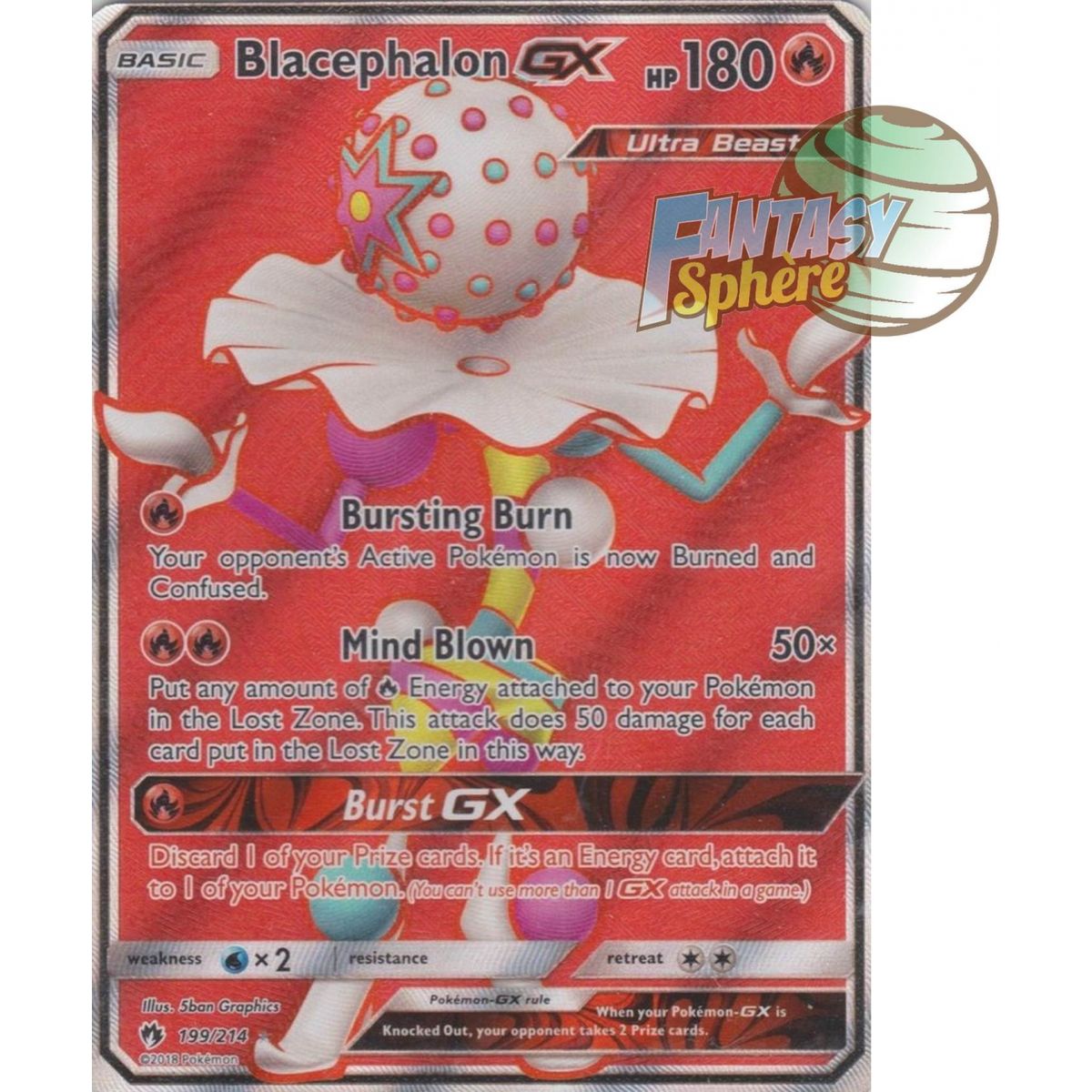 Pierroteknik GX - Full Art Ultra Rare  199/214 - Soleil et Lune 8 Tonnerre Perdu