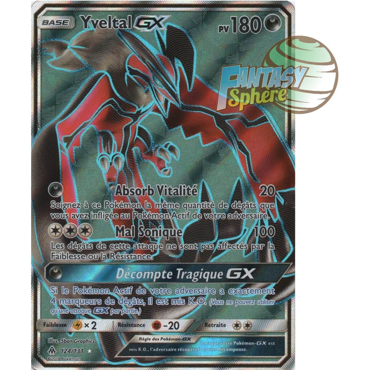 Yveltal GX - Full Art Ultra Rare  124/131 - Soleil et Lune 6 Lumière Interdite