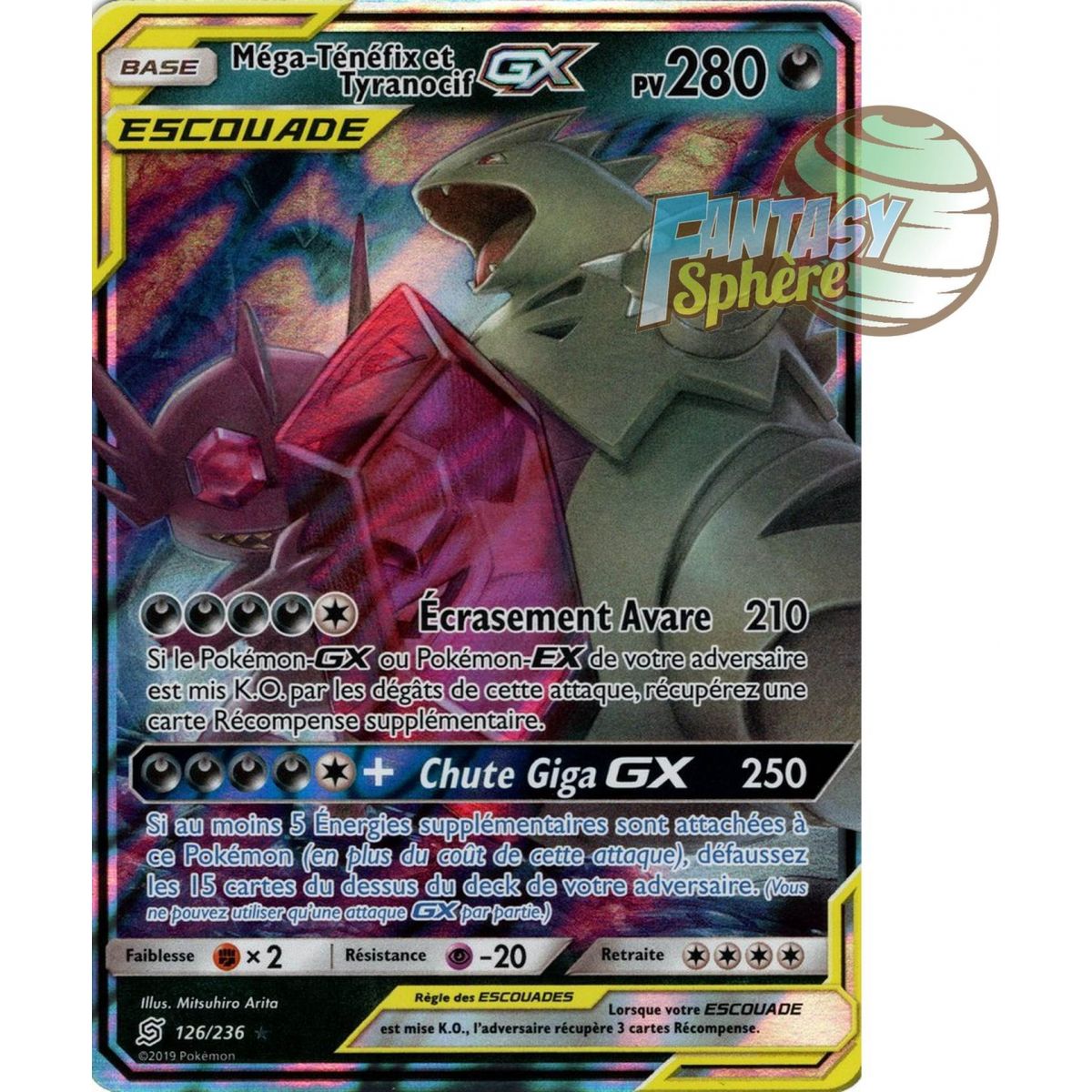 Méga-Ténéfix et Tyranocif GX - Ultra Rare 126/236 - Soleil et Lune 11 Harmonie des Esprits